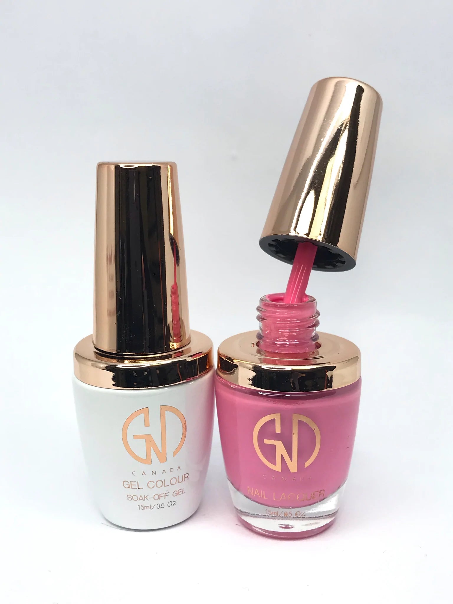 nail polish ridge line-GND Duo Gel & Lacquer 100 Baby Hot In Pink