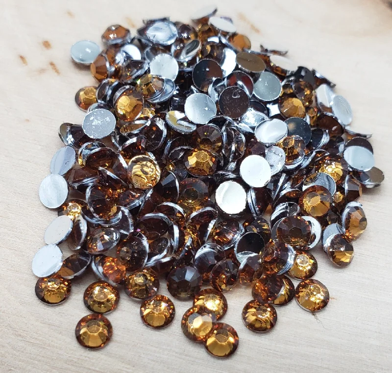 Nail rhinestone rustic flair-Light Brown Resin Rhinestones