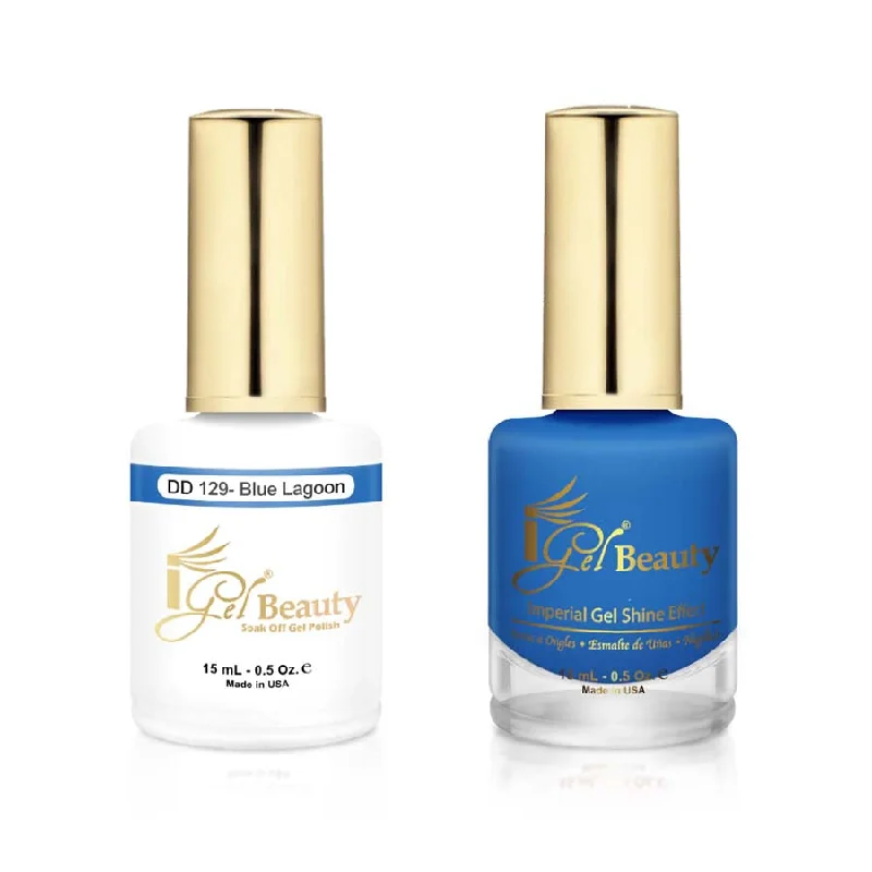 nail polish stage light-iGel DD129 Gel Polish & Lacquer Duo (15ml) Blue Lagoon