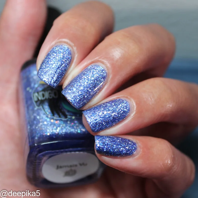 nail polish sweat band-Jamais Vu - purple holo flakie