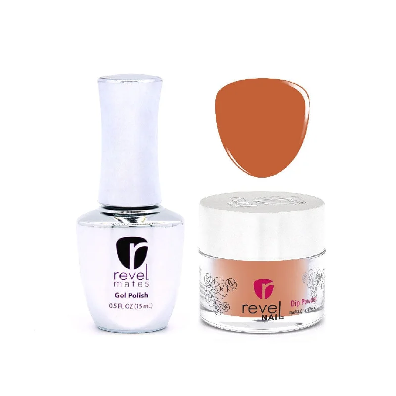 nail repair with holographic gel-D329 Mambo Orange Crème Gel Polish + Dip Powder Set