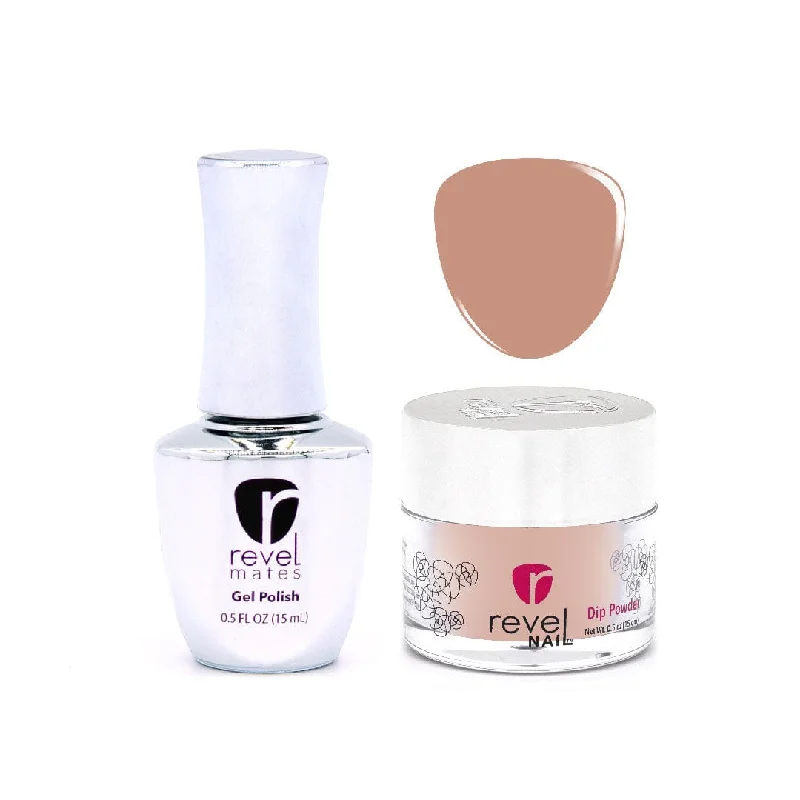 nail repair with vibrant color polish-D319 Havana Nude Crème Gel Polish + Dip Powder Set