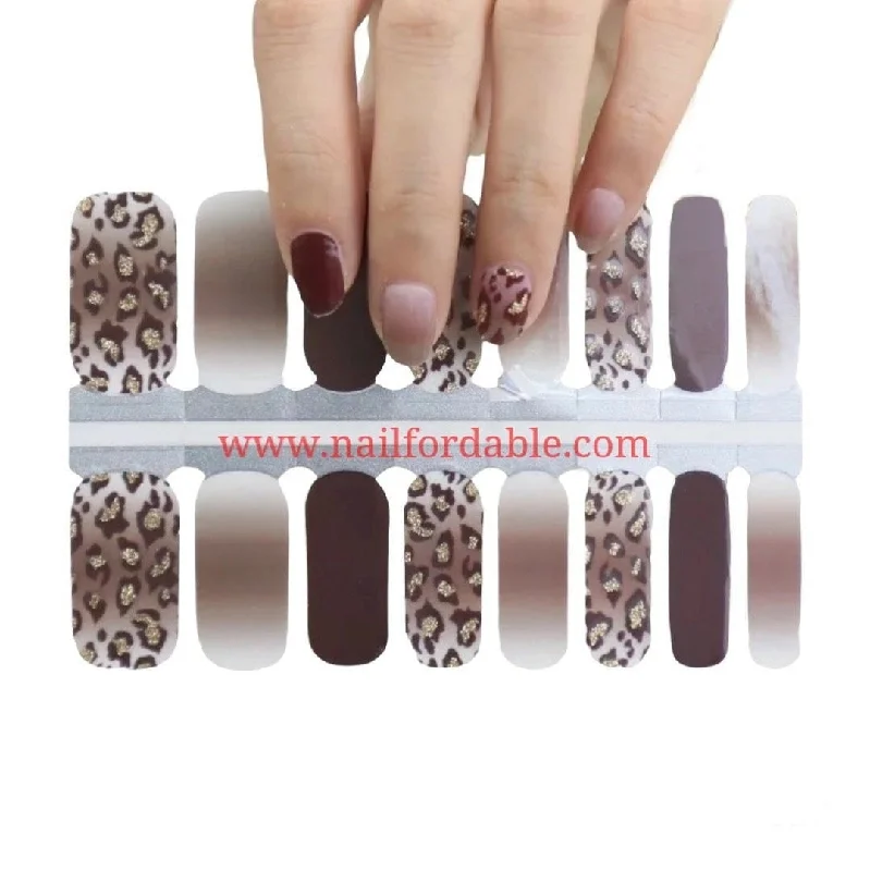 nail repair for nail health restoration-Brown leopard (ombre)