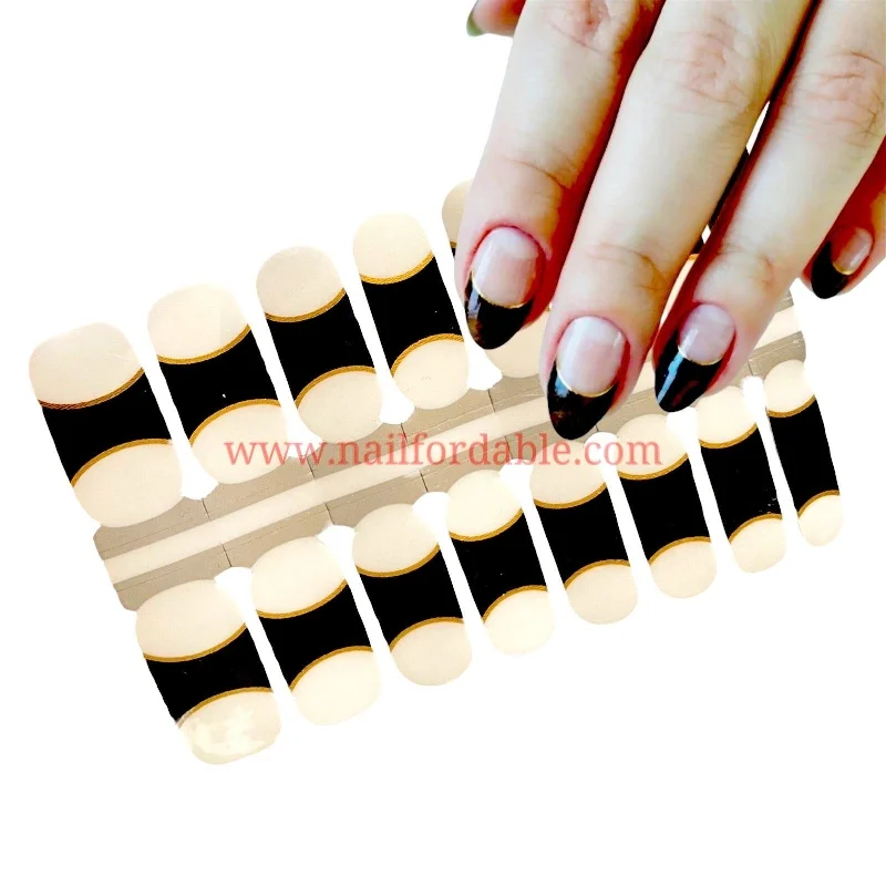 nail repair for nail repair safe care kit-Gold line -Black French tip