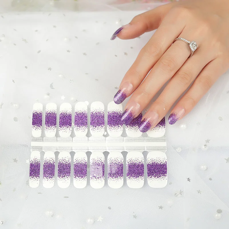 nail repair for nail repair expert pick kit-Purple Glitter French Manicure