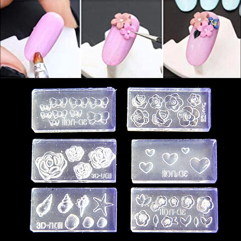 nail repair for nail repair social media kit-UV Gel Acrylic Mixed Shapes Template Nail Art Mold DIY Manicure 3D Silicone