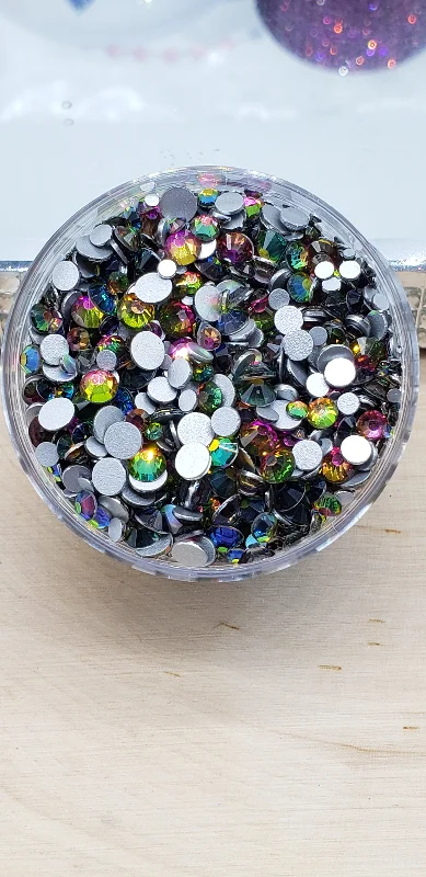 Nail rhinestone joyous styles-Mixed Size SS3- SS20 Flat Back Glass Rhinestones - Rainbow