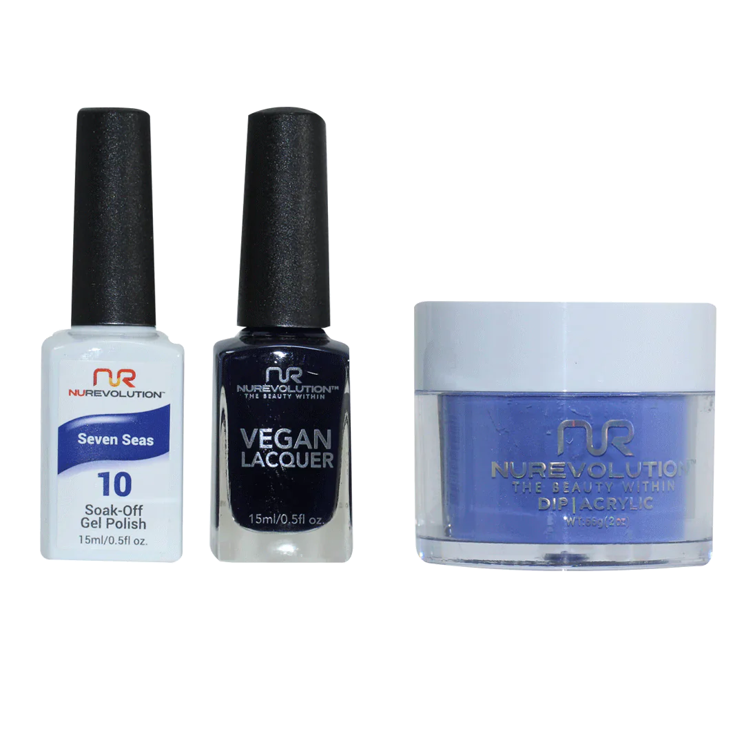 nail polish harp string-NuRevolution Trio set 010 Seven Seas