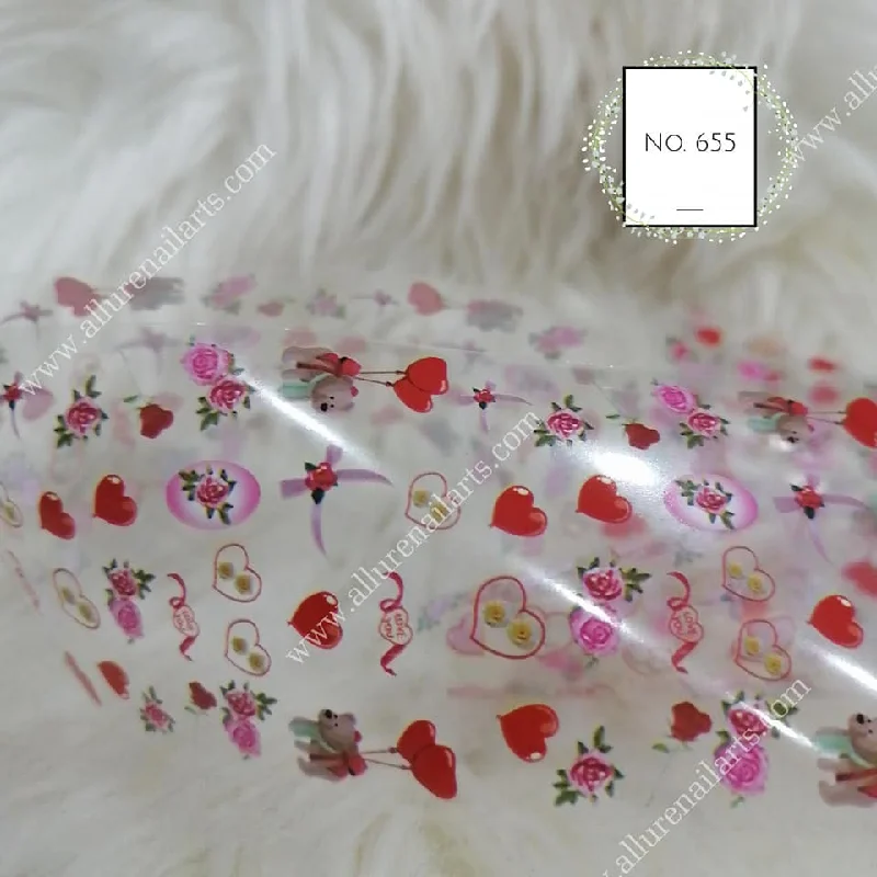 Nail art decoration artifact-Floral Valentine Foil Nail Transfer