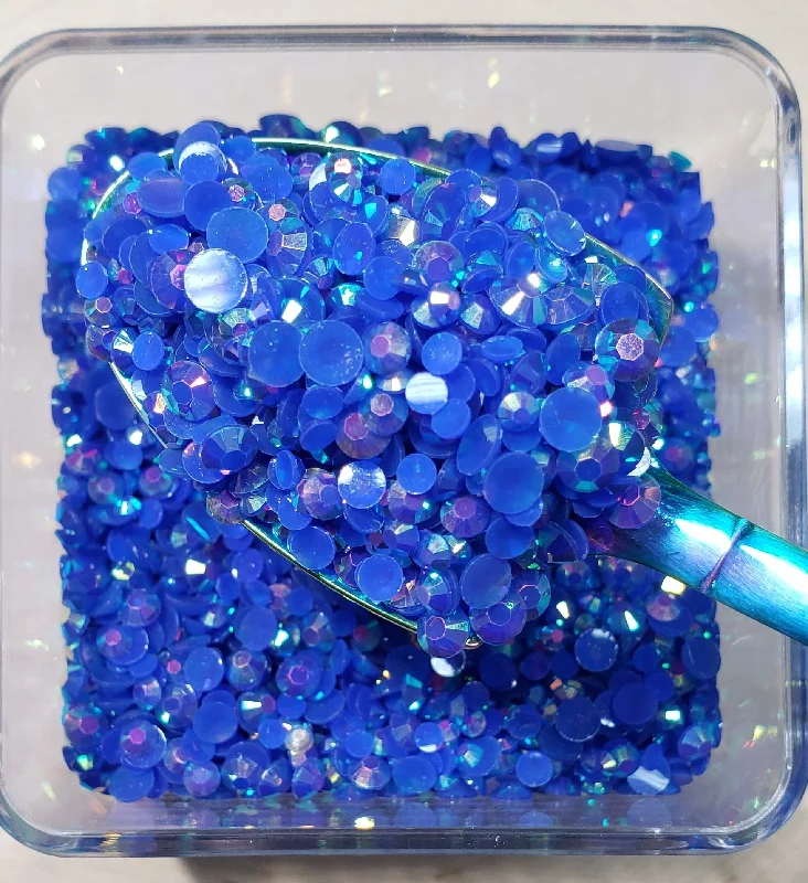 Nail rhinestone charm glow-Sapphire Blue AB Jelly Rhinestone Mix