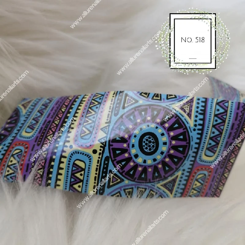 Nail art decoration dry brush-Aztec Foil Nail Transfer