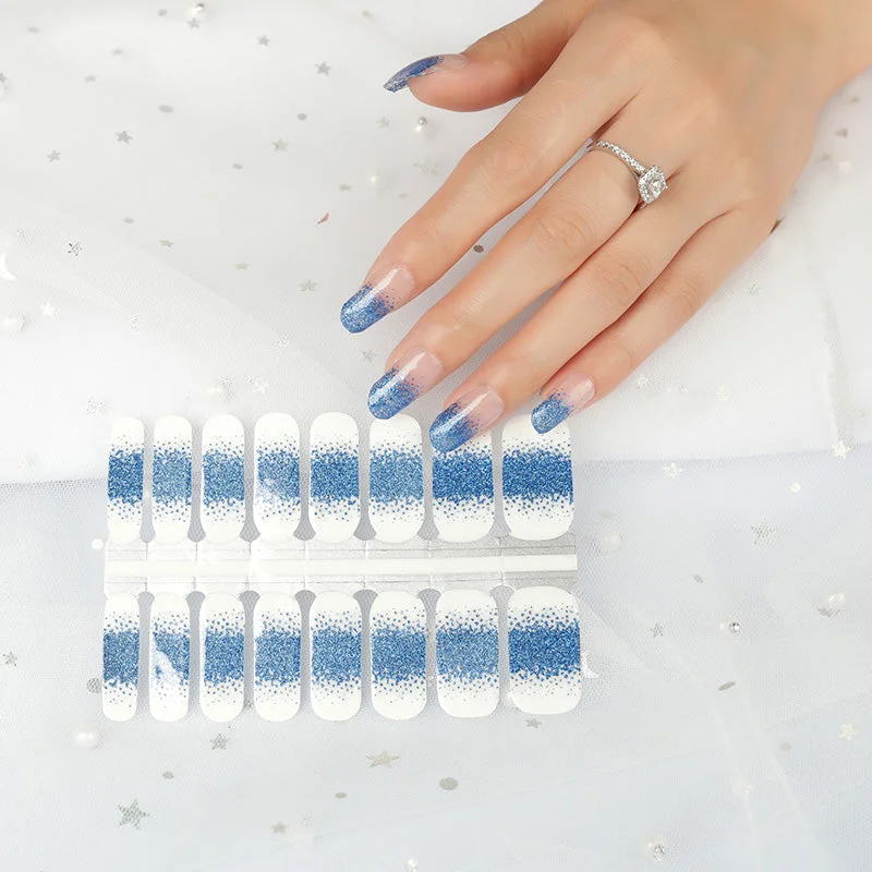 nail repair for nail repair highly reviewed kit-Blue Glitter French Manicure