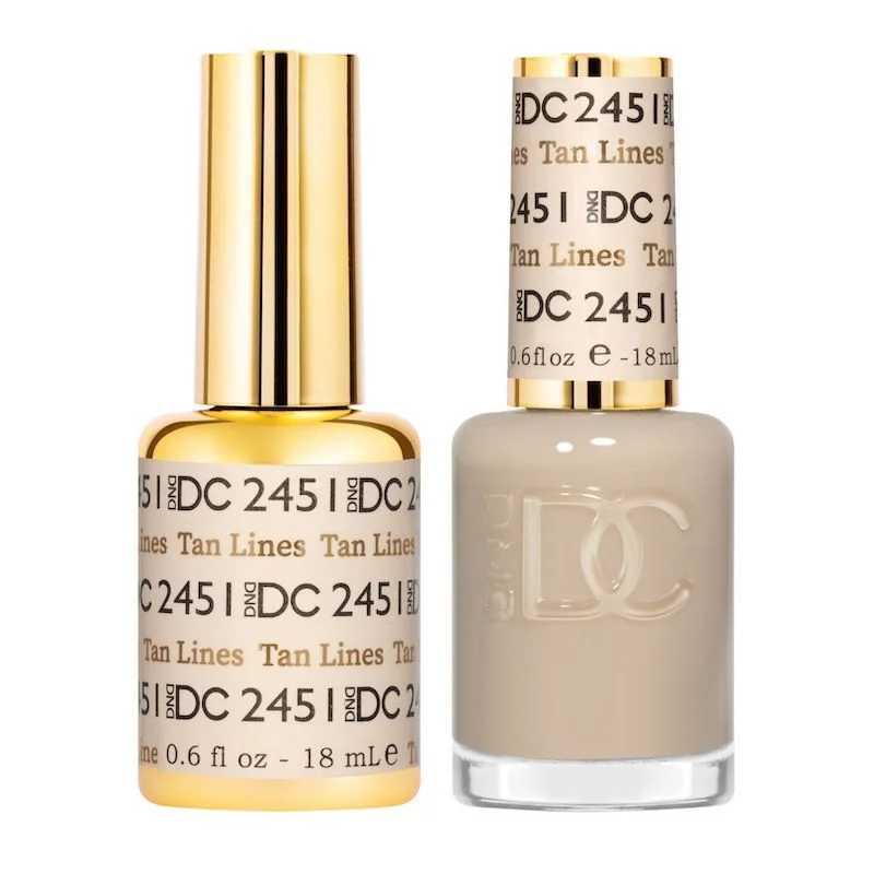 nail polish scoreboard glow-DND #2451 DC Gel Polish & Lacquer Duo (15ml) Tan Lines