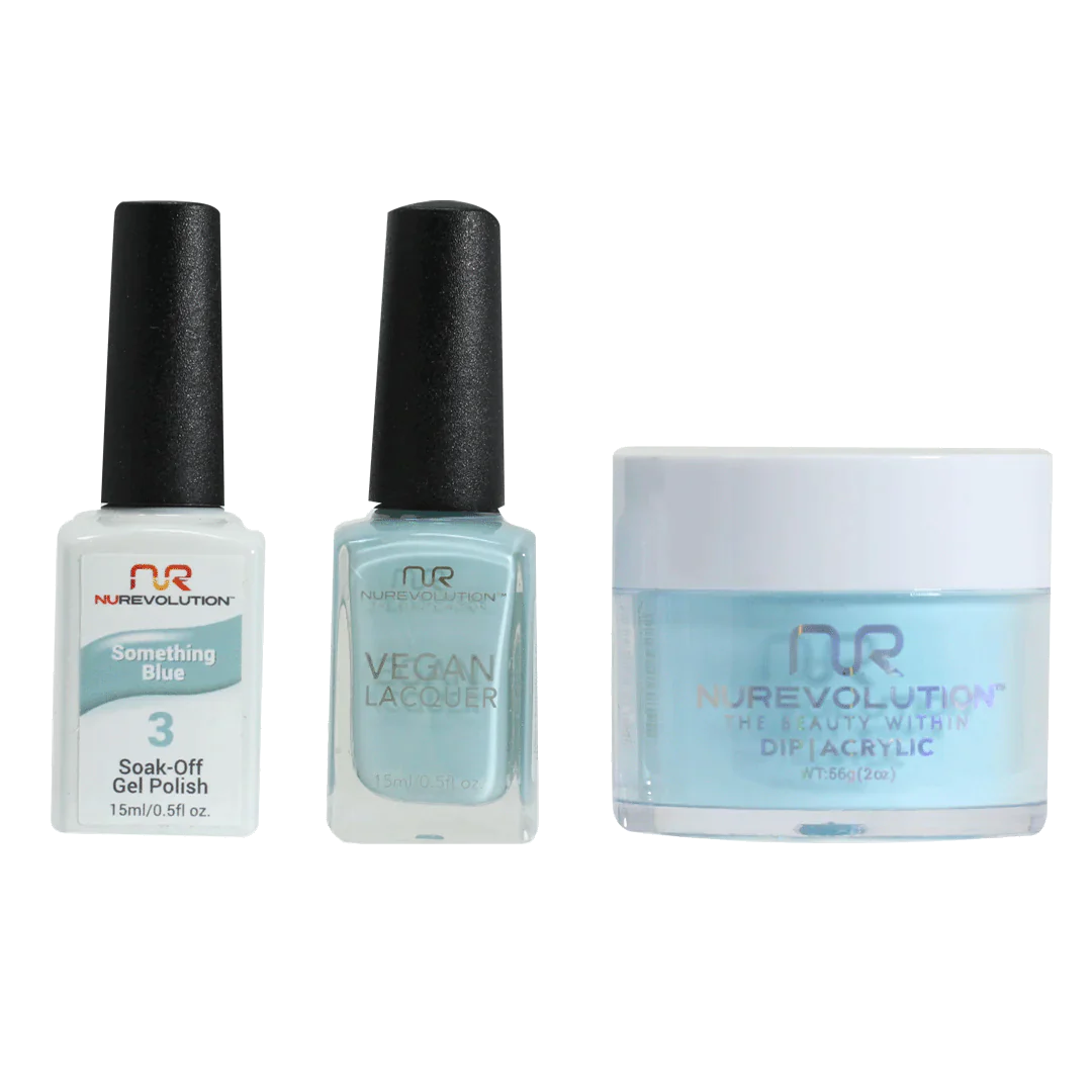 nail polish rice paper-NuRevolution Trio set 003 Something Blue