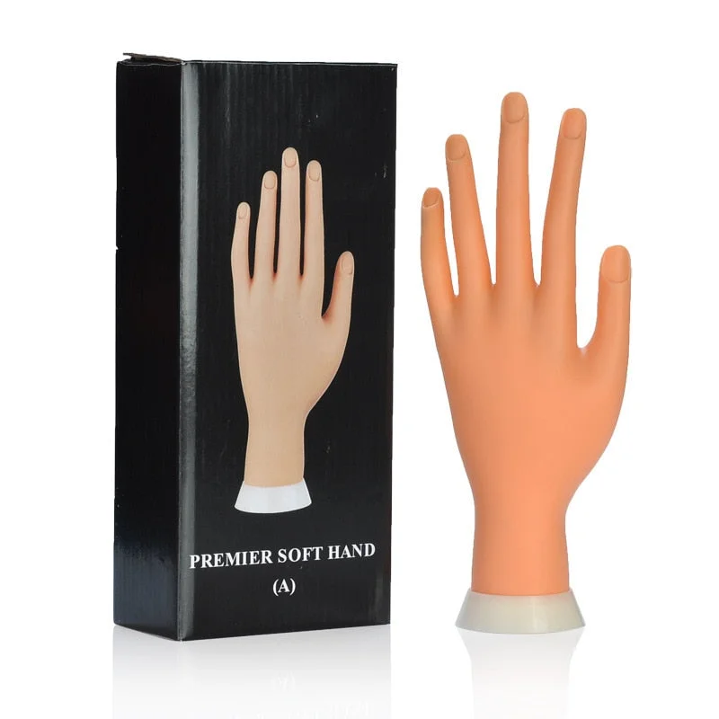 nail repair with guard-rich gel-Flexible Silicone Practice Model Hand - Left