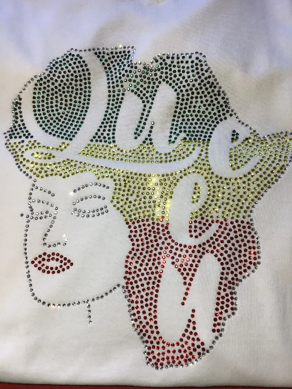 Nail rhinestone intro sets-V neck short sleeve t-shirt - Queen Rhinestone