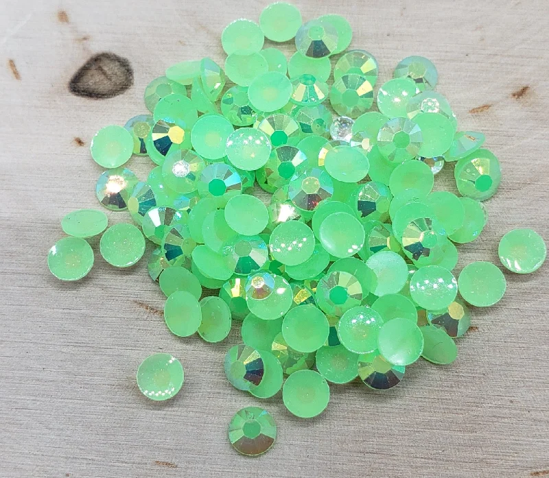 Nail rhinestone share trends-Lime Green Jelly (Resin) Rhinestones