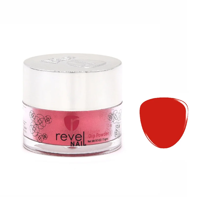 nail repair with heat-resistant polish-D126 Vibrant Red Crème Dip Powder