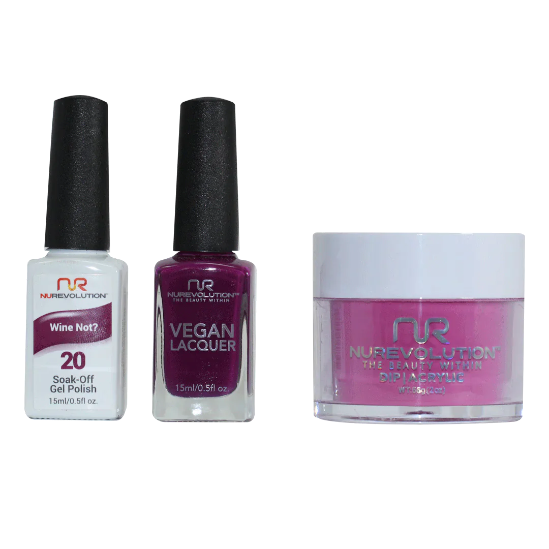 nail polish hip hop-NuRevolution Trio set 020 Wine Not?