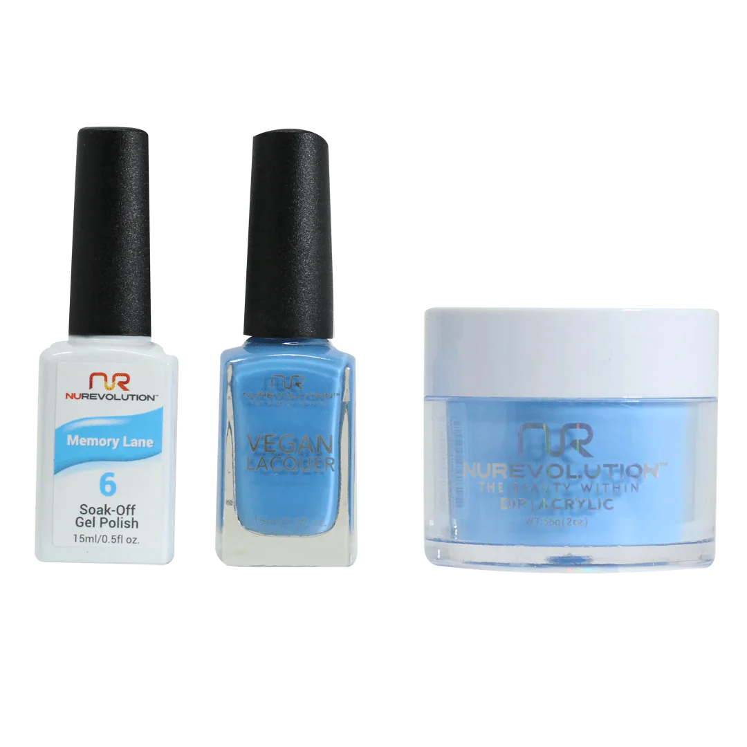 nail polish haiku blue-NuRevolution Trio set 006 Memory Lane