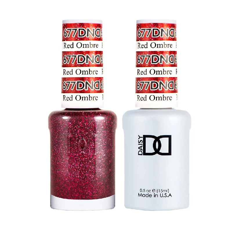 nail polish angle sharp-DND #677 Daisy Gel Polish & Lacquer Duo (15ml) Red Ombre