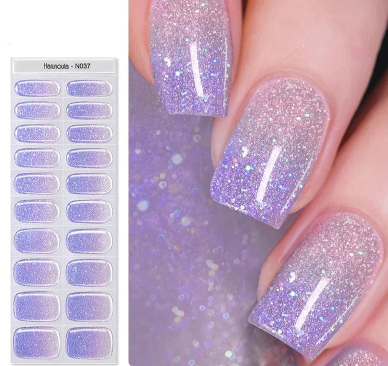 nail repair with protective layer polish-Glitter Lavender