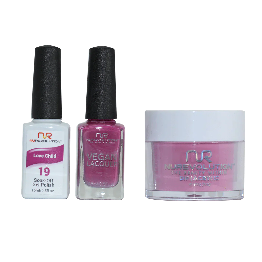 nail polish metal clang-NuRevolution Trio set 019 Love Child