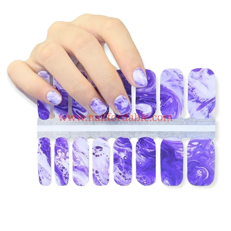 nail repair with strengthening-infused polish-Purple granite