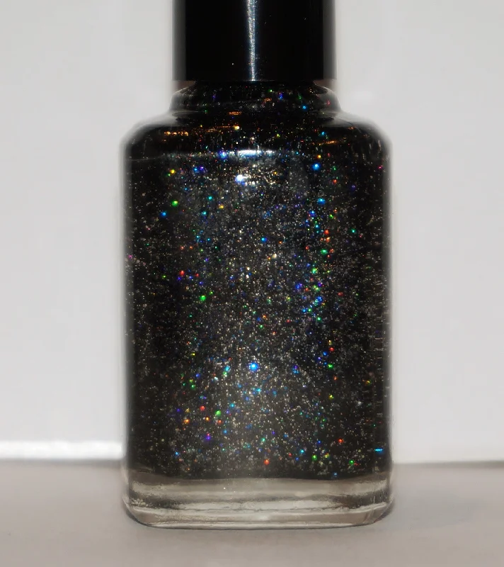 nail polish ska stripe-Glitz in the System - black glitter - very sparkly