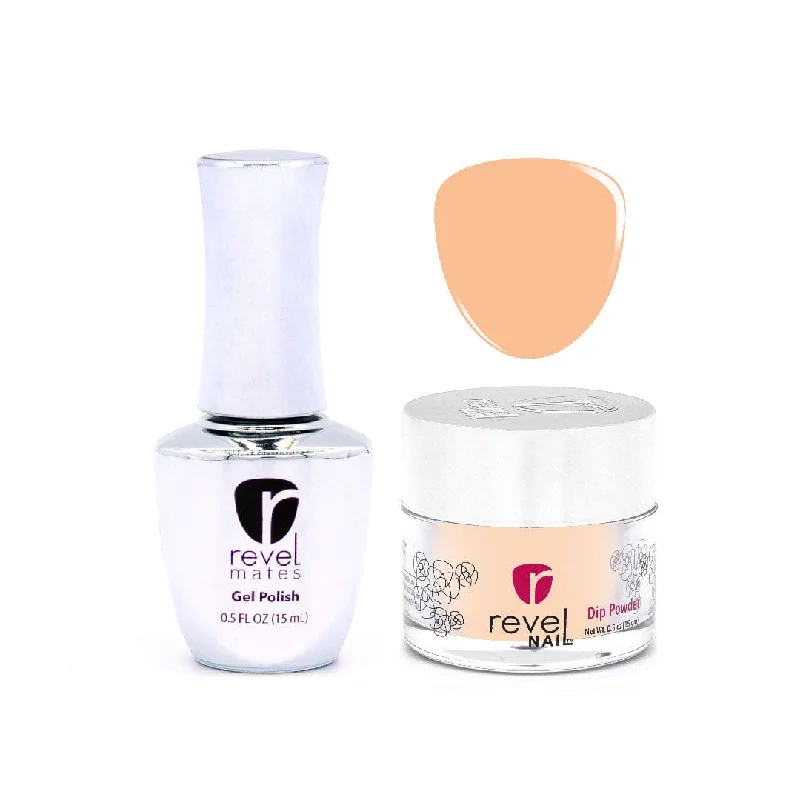 nail repair with sheer polish-D337 Flushed Crème Gel Polish + Dip Powder Set