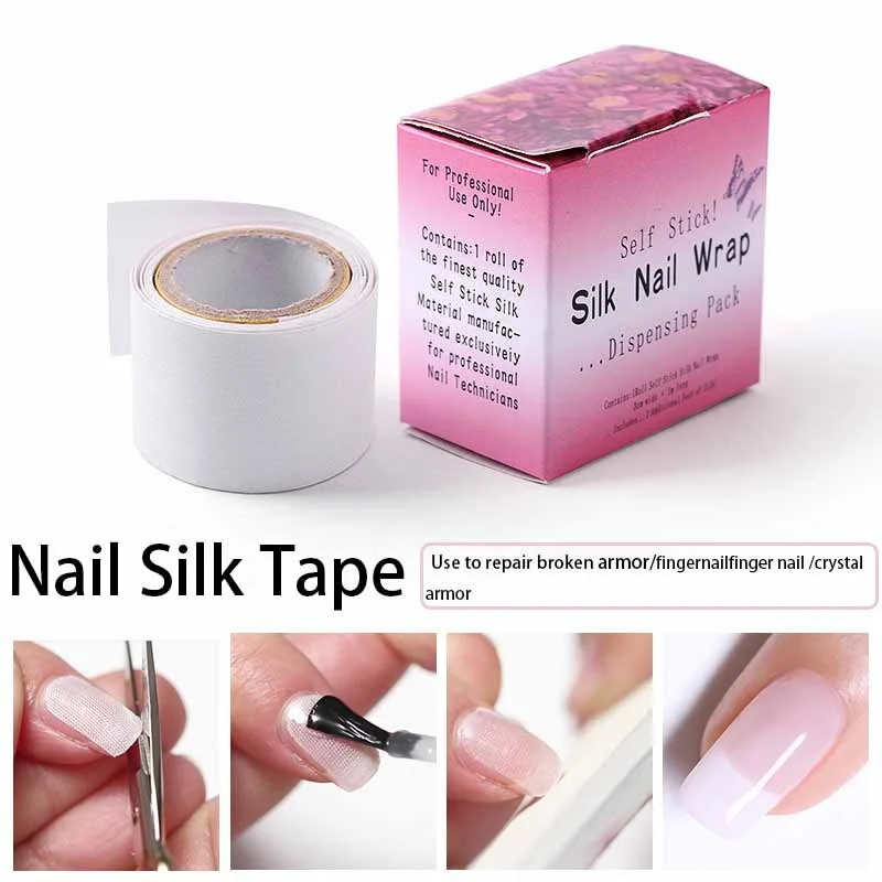 nail repair with finish-rich gel-Nail Art Repair Fiberglass Silk Wrap Self Adhesive Tape