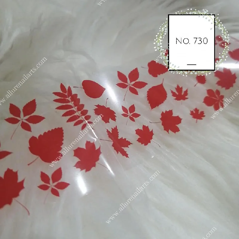 Nail art decoration pearl drop-Autumn Leaves Print Foil Nail Transfer