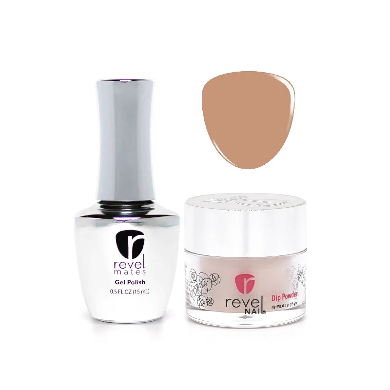 nail repair with glitter top coat-D330 Alter Nude Crème Gel Polish + Dip Powder Set