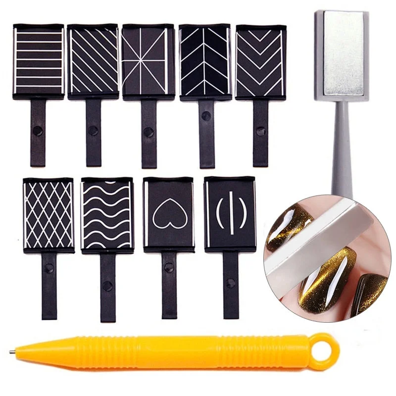 nail repair for nail repair urgent kit-11Pcs Set - Nail Art Cat Eye Magnetic Rods