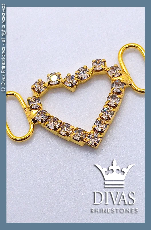 Nail rhinestone cheap dazzle-Encrusted Heart - Gold