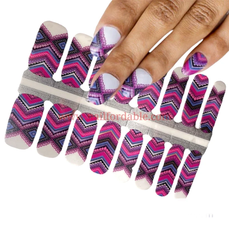 nail repair with gloss-infused gel-Tribal patterns