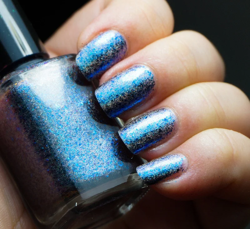 nail polish mat tumble-Hyperborea (HOLO) - blue/purple mega chrome flakie