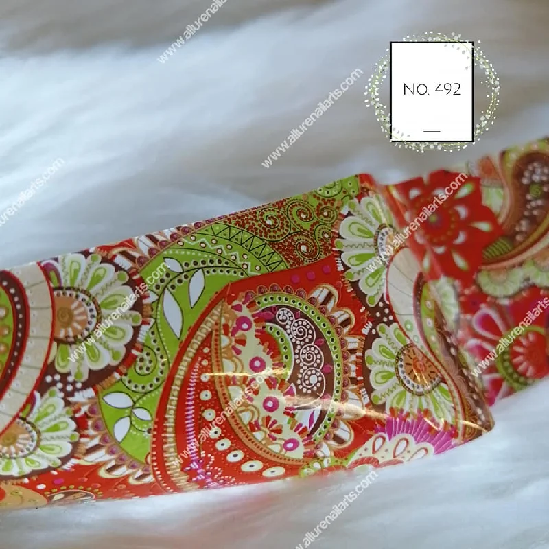 Nail art decoration fossil-Paisley Foil Nail Transfer