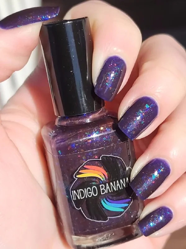 nail polish overtime gold-Intergalactic - dark blue/purple with all the UP (og 'unicorn pee') flakies and shimmers