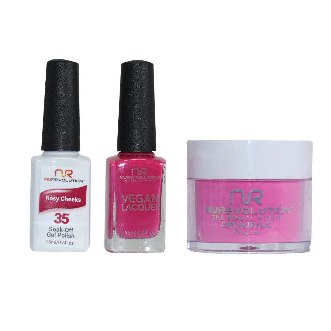 nail polish radio wave-NuRevolution Trio set 035 Rosy Cheeks