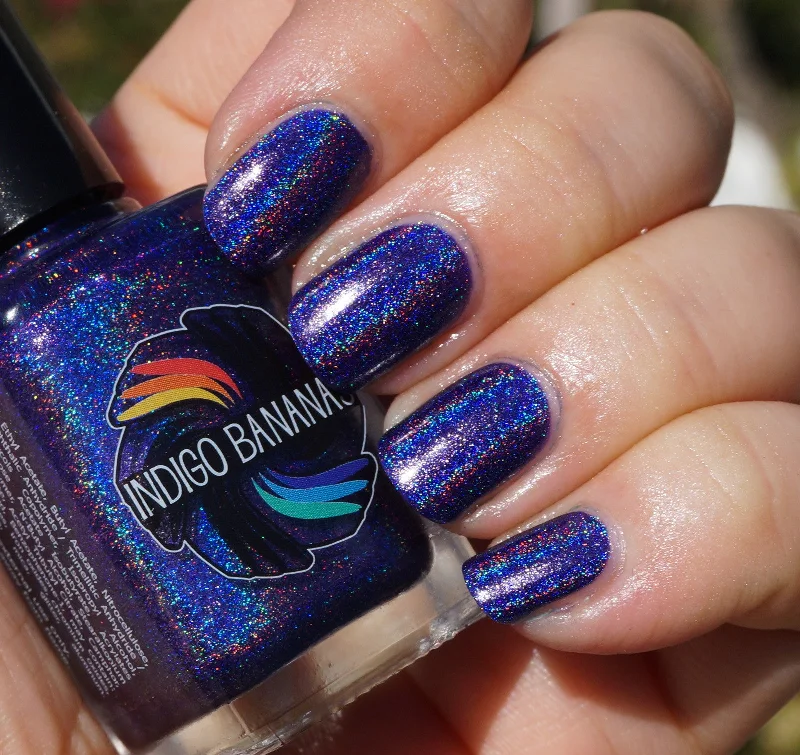 nail polish kickoff blue-Indigo Montoya - blue/indigo linear holographic