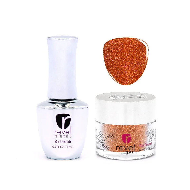 nail repair for nail uniformity fix-D308 Lava Oragne Glitter Gel Polish + Dip Powder Set