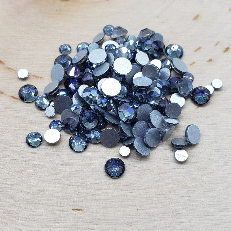 Nail rhinestone sale codes-Mixed Size SS10- SS20 Flat Back Glass Rhinestones - Ghost Purple