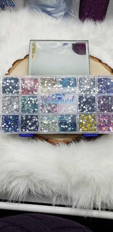 Nail rhinestone deep colors-Glass Rhinestone Kit