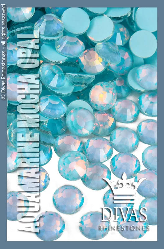 Nail rhinestone frost art-MOCHA RHINESTONES - 'Aquamarine Opal'