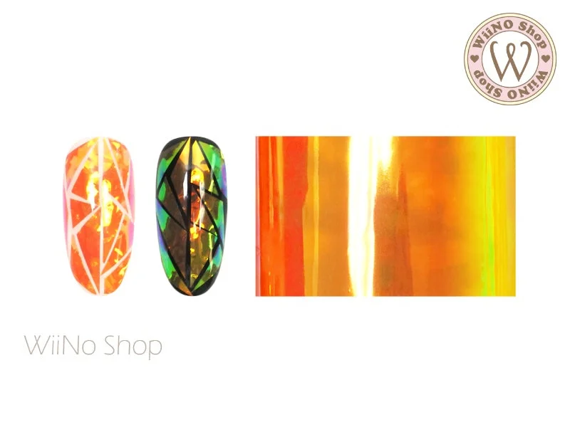 Nail art decoration cosmic dust-Orange Rainbow Nail Film (RB18)