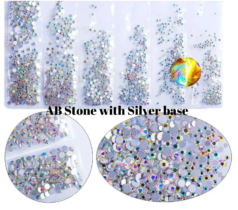 AB stone silver back