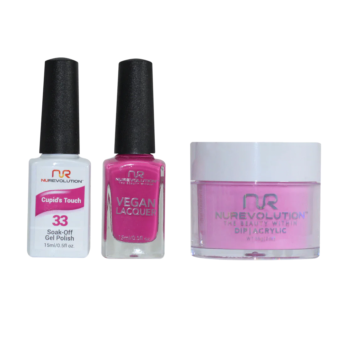 nail polish vinyl spin-NuRevolution Trio set 033 Cupid's Touch