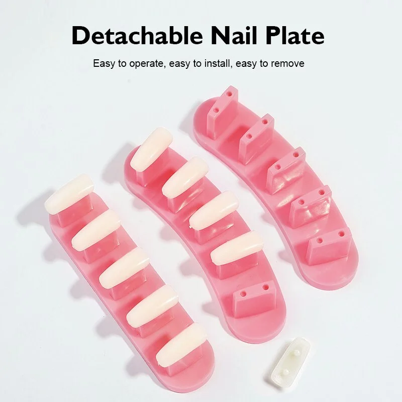 nail repair with glitter top coat-Nail Art Practice Display Stands With 10pcs False Nail Tips