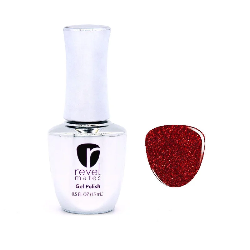 nail repair for nail damage repair-G135 Infatuated Red Glitter Gel Polish